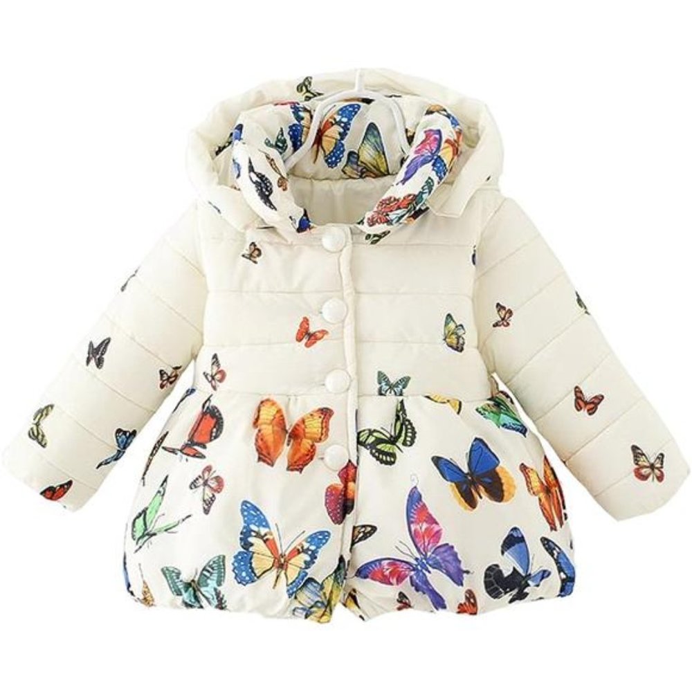 Baby Girls Winter Autumn Warm Butterfly Little Kids Toddler Jacket Coat